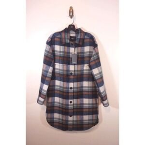 Rails Plaid Classic Pea Coat Wool Blend Women's Size S New